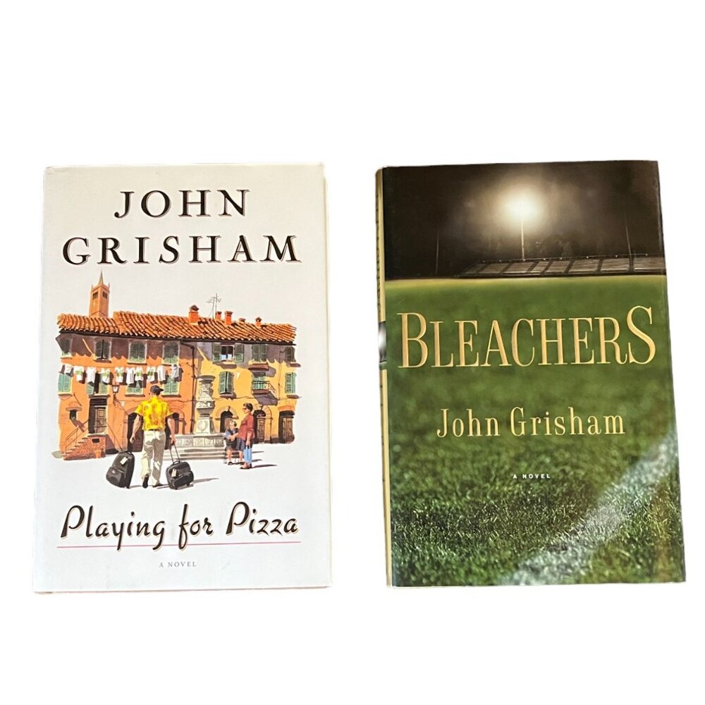 2-Hardcover John Grisham Book Bundle: Playing for Pizza & Bleachers